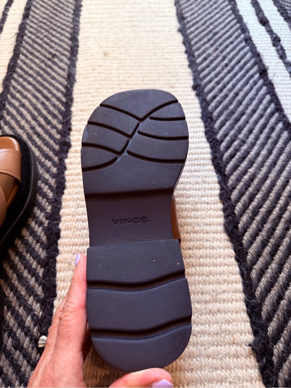 Vince Tan Leather Crisscross Slingback Sandals - Picture 5 of 8